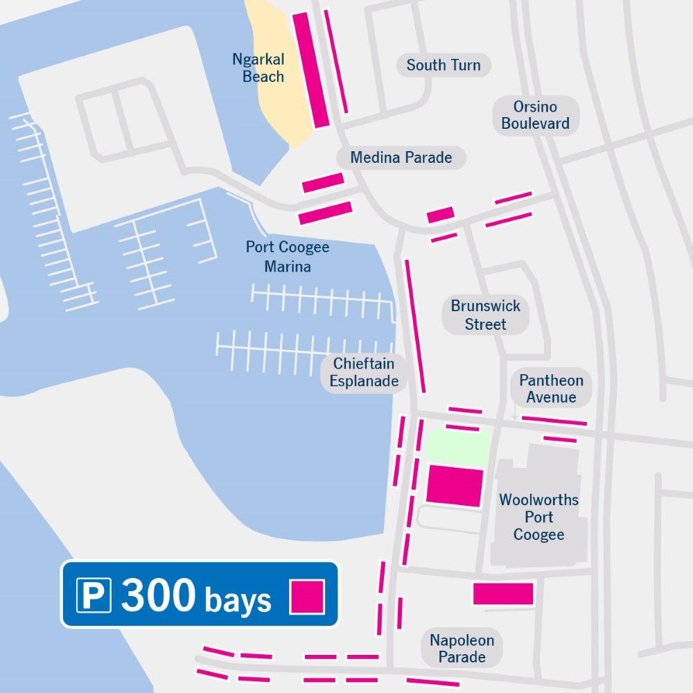 Map of car parking in North Coogee