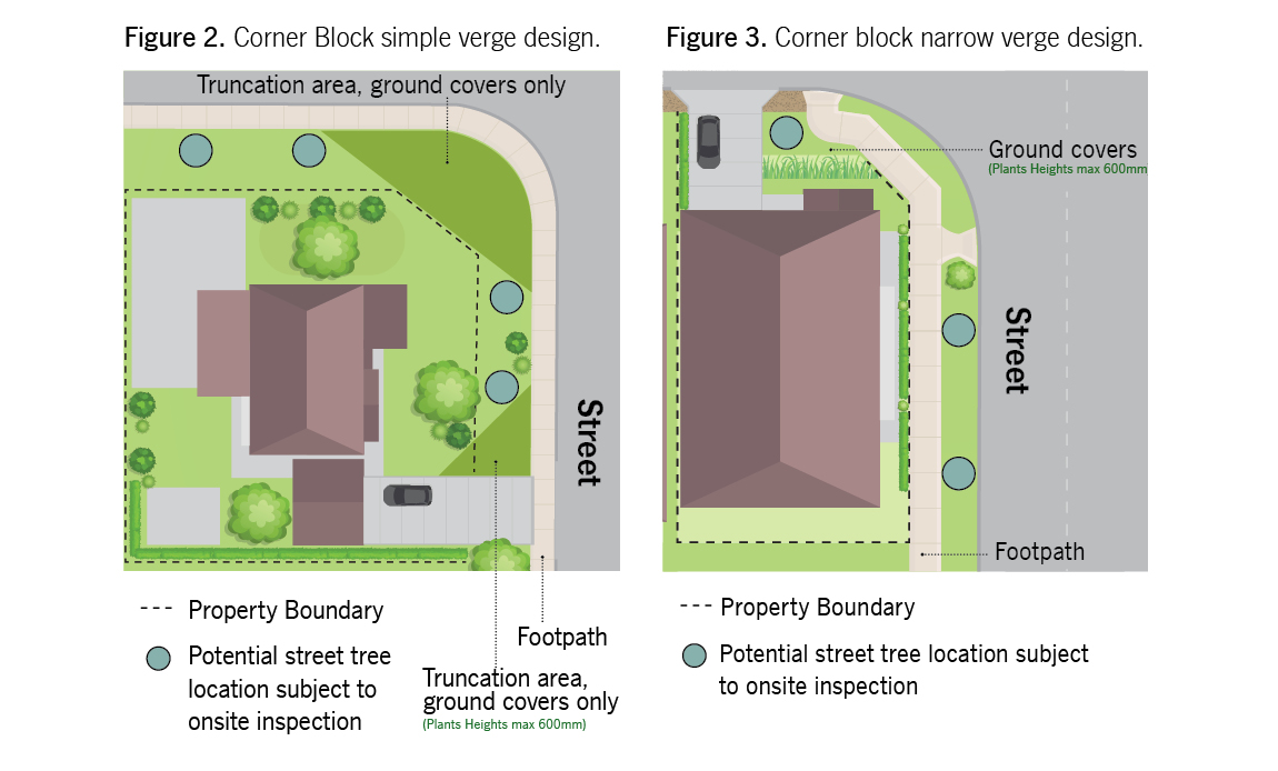 Two examples of corner block verge designs