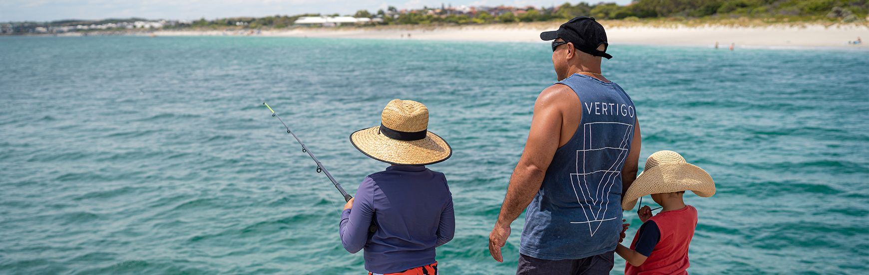 Image of family fishing