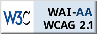 World Wide Web Consortium (w3C) Web Content Accessibility Guidelines (WCAG) 2.1 Level AA conformance standard logo